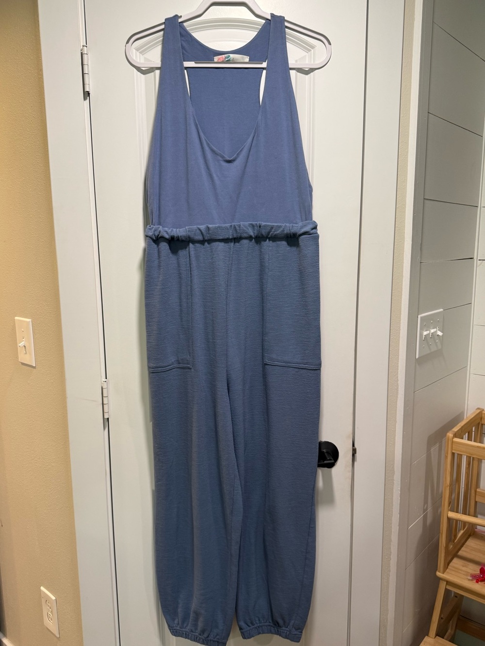 Free People Beach Dusty Blue Sleeveless Jumpsuit
